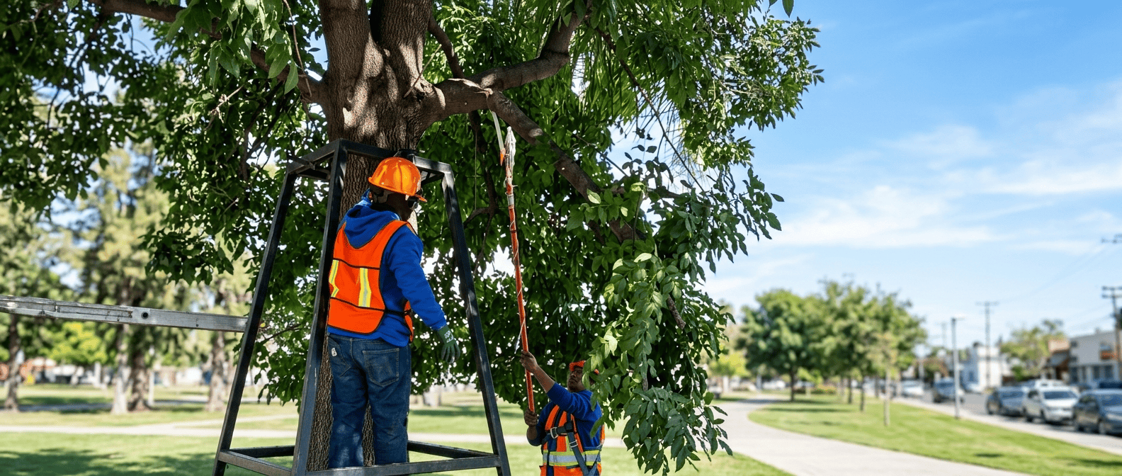Especialista U-XPERT realizando mantenimiento en un área verde